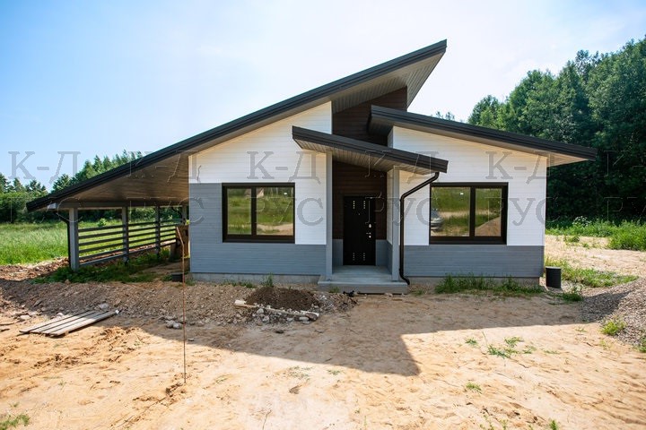 Монтаж каркасного дома с фасадом